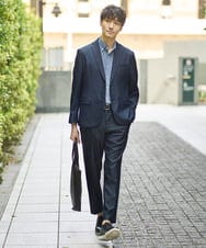KHBGA43049 a.v.v MEN(アー・ヴェ・ヴェ) 【接触冷感/イージーケア】オックス　ワンポイント刺繍半袖シャツ【速乾/毛玉になりにくい】 ラベンダー