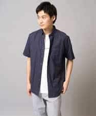 KHBGA43049 a.v.v MEN(アー・ヴェ・ヴェ) 【イージーケア/速乾/毛玉になりにくい】オックス　ワンポイント刺繍ボタンダウンシャツ ラベンダー