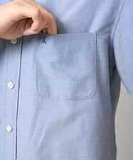 KHBGA43049 a.v.v MEN(アー・ヴェ・ヴェ) 【イージーケア/速乾/毛玉になりにくい】オックス　ワンポイント刺繍ボタンダウンシャツ ラベンダー