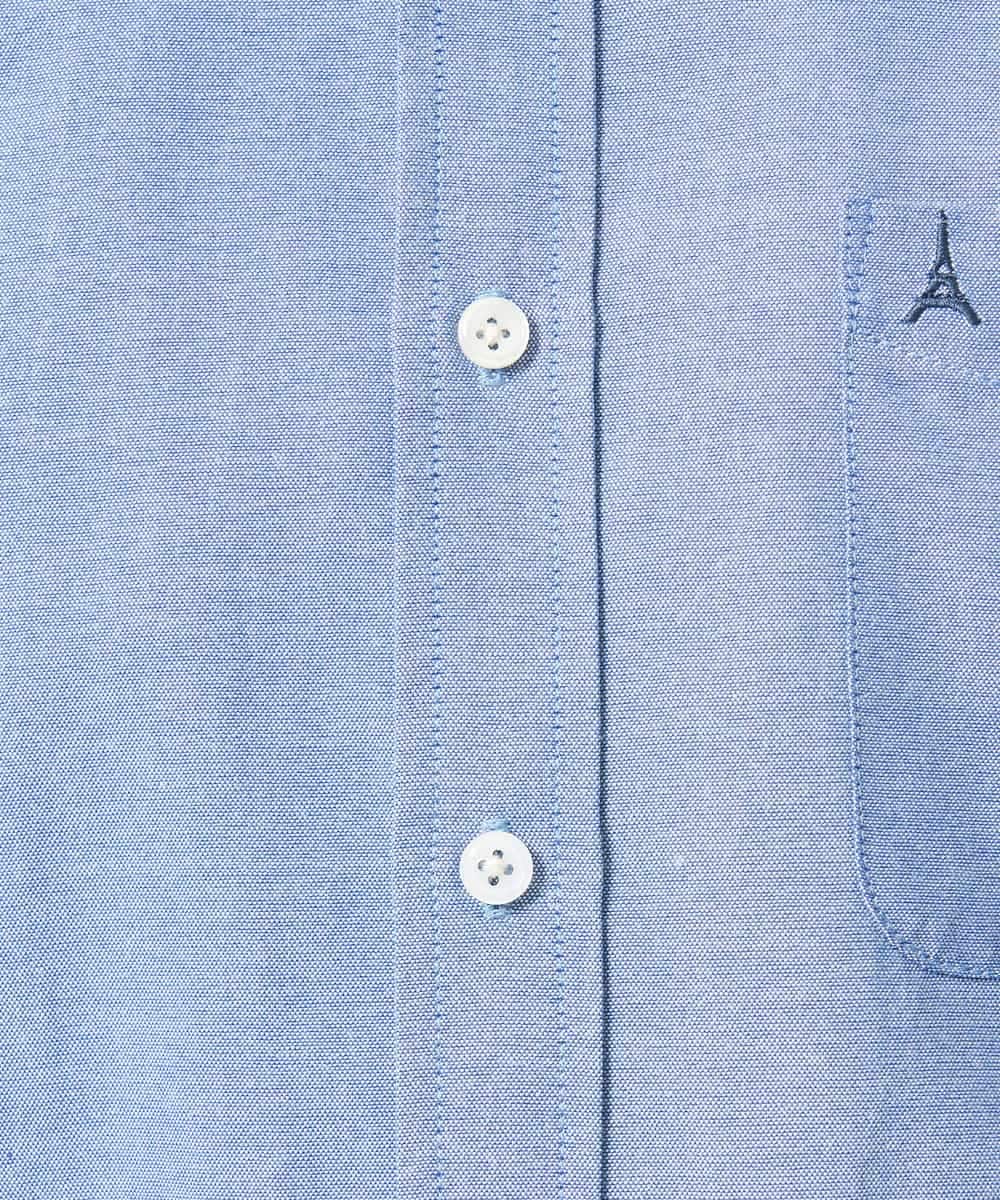 KHBGA43049 a.v.v MEN(アー・ヴェ・ヴェ) 【イージーケア/速乾/毛玉になりにくい】オックス　ワンポイント刺繍ボタンダウンシャツ ラベンダー