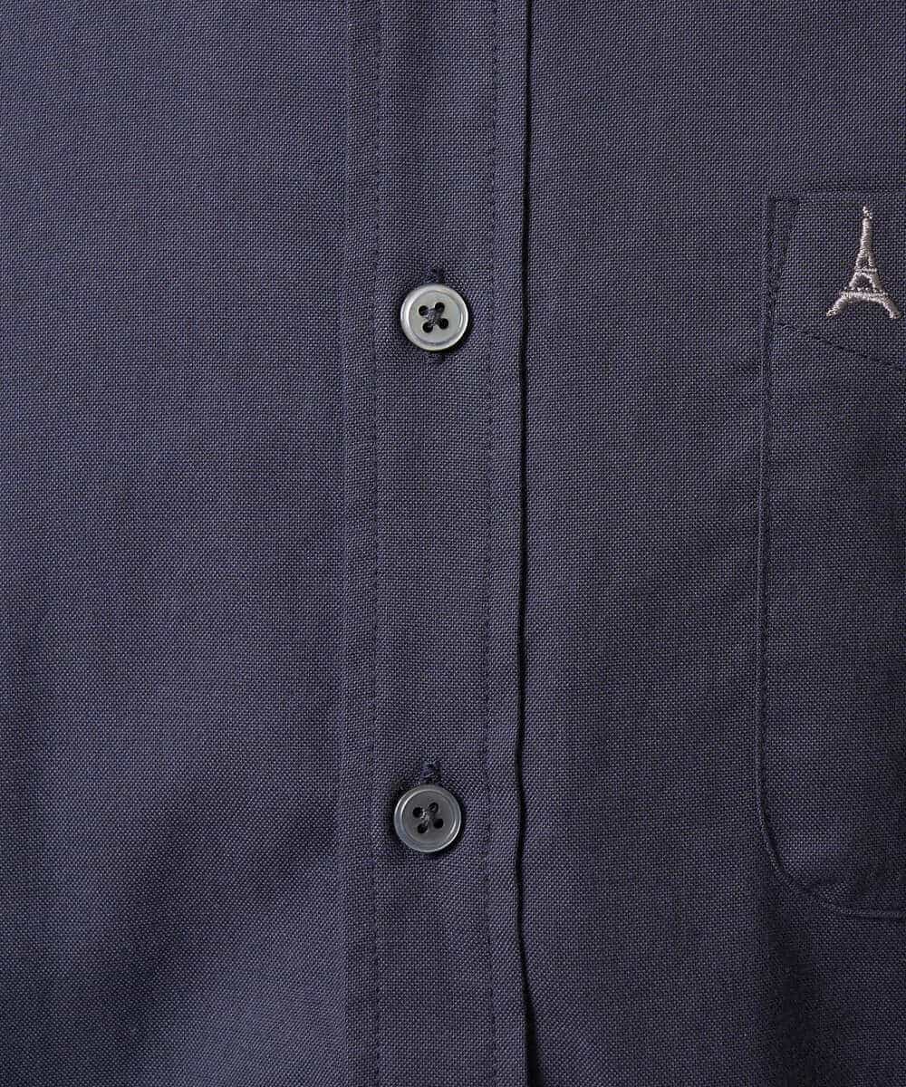 KHBGA43049 a.v.v MEN(アー・ヴェ・ヴェ) 【イージーケア/速乾/毛玉になりにくい】オックス　ワンポイント刺繍ボタンダウンシャツ ラベンダー