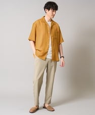 KHBGA49064 a.v.v MEN(アー・ヴェ・ヴェ) 【接触冷感】カラミストライプ五分袖オープンカラーシャツ ダークグレー