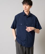 KHBGA53054 a.v.v MEN(アー・ヴェ・ヴェ) 【速乾/イージーケア】Wポケットシャツ【夏リライト】 ネイビー