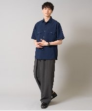 KHBGA53054 a.v.v MEN(アー・ヴェ・ヴェ) 【速乾/イージーケア】Wポケットシャツ【夏リライト】 ダークグレー