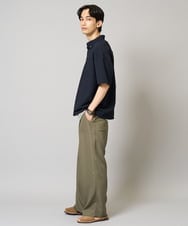 KHBGA76069 a.v.v MEN(アー・ヴェ・ヴェ) 【イージーケア/吸水速乾/毛玉になりにくい】シアサッカーワイドシルエットポロシャツ ダークグレー