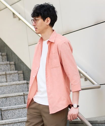 KHBGD30054 a.v.v MEN 【イージーケア/洗濯機で洗える/速乾/接触冷感/ストレッチ】ポリエステルアサシチブソデシャツ