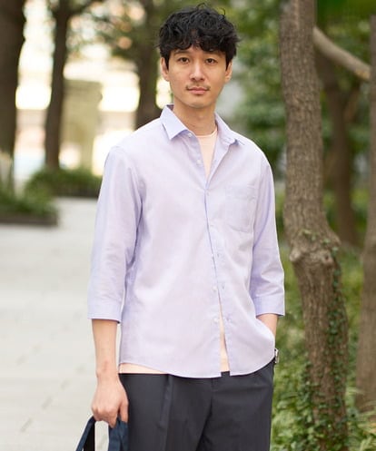 KHBGD30054 a.v.v MEN 【イージーケア/洗濯機で洗える/速乾/接触冷感/ストレッチ】ポリエステルアサシチブソデシャツ