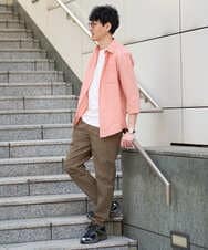 KHBGD30054 a.v.v MEN(アー・ヴェ・ヴェ) 【イージーケア/洗濯機で洗える/速乾/接触冷感/ストレッチ】ポリエステルアサシチブソデシャツ ラベンダー