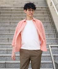 KHBGD30054 a.v.v MEN(アー・ヴェ・ヴェ) 【イージーケア/洗濯機で洗える/速乾/接触冷感/ストレッチ】ポリエステルアサシチブソデシャツ ラベンダー