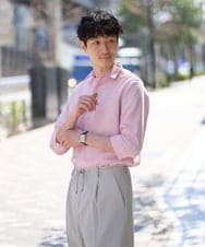 KHBGD30054 a.v.v MEN(アー・ヴェ・ヴェ) 【イージーケア/洗濯機で洗える/速乾/接触冷感/ストレッチ】ポリエステルアサシチブソデシャツ ラベンダー