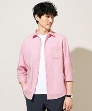 KHBGD30054 a.v.v MEN(アー・ヴェ・ヴェ) 累計15,000枚販売！リネン混シャツ【接触冷感 / 速乾/ストレッチ / イージーケア / 洗濯機で洗える】 ラベンダー