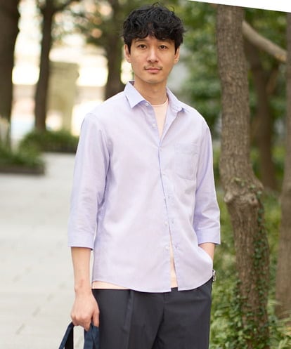 KHBGD30054 a.v.v MEN 【イージーケア/洗濯機で洗える/速乾/接触冷感/ストレッチ】ポリエステルアサシチブソデシャツ