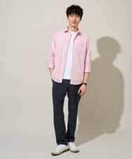 KHBGD30054 a.v.v MEN(アー・ヴェ・ヴェ) 【イージーケア/洗濯機で洗える/速乾/接触冷感/ストレッチ】ポリエステルアサシチブソデシャツ ラベンダー