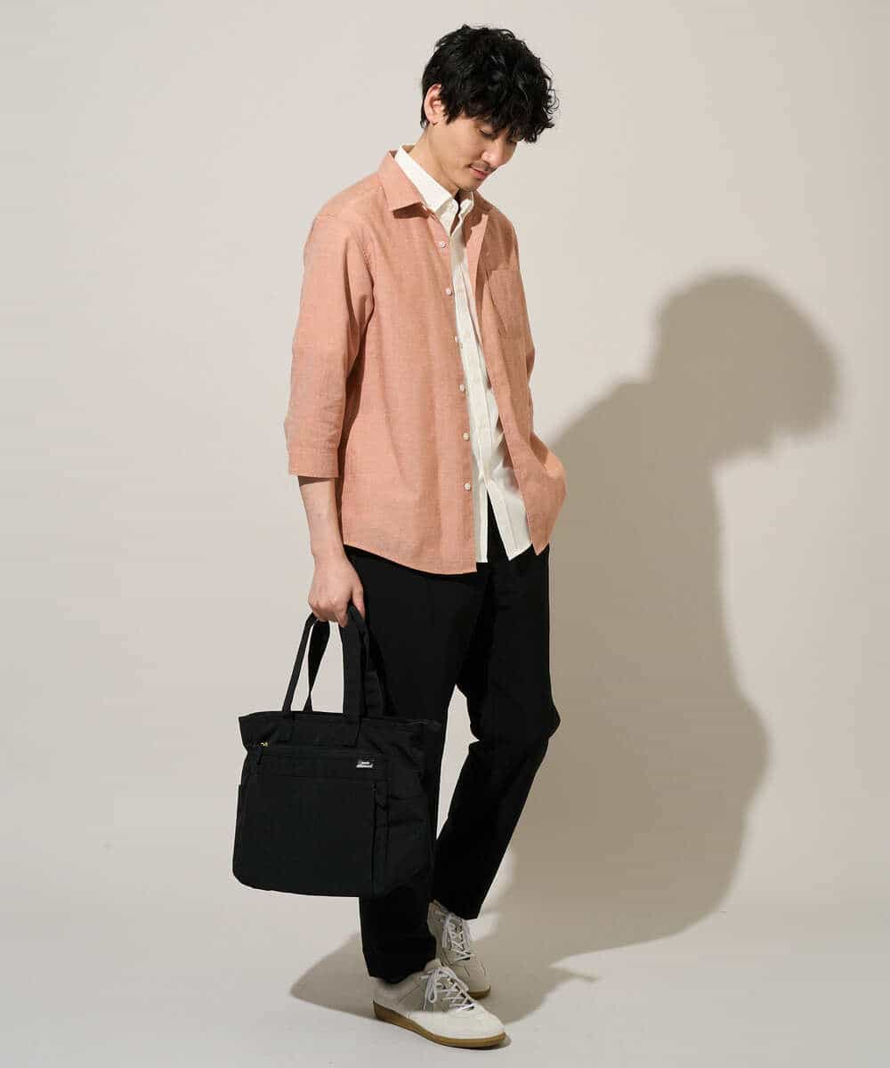 KHBGD30054 a.v.v MEN(アー・ヴェ・ヴェ) 【イージーケア/洗濯機で洗える/速乾/接触冷感/ストレッチ】ポリエステルアサシチブソデシャツ ラベンダー