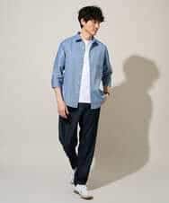 KHBGD30054 a.v.v MEN(アー・ヴェ・ヴェ) 【イージーケア/洗濯機で洗える/速乾/接触冷感/ストレッチ】ポリエステルアサシチブソデシャツ ラベンダー