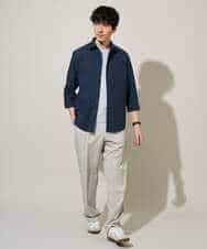 KHBGD30054 a.v.v MEN(アー・ヴェ・ヴェ) 【イージーケア/洗濯機で洗える/速乾/接触冷感/ストレッチ】ポリエステルアサシチブソデシャツ ラベンダー