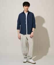 KHBGD30054 a.v.v MEN(アー・ヴェ・ヴェ) 【イージーケア/洗濯機で洗える/速乾/接触冷感/ストレッチ】ポリエステルアサシチブソデシャツ ラベンダー