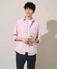 KHBGD30054 a.v.v MEN(アー・ヴェ・ヴェ) 【イージーケア/洗濯機で洗える/速乾/接触冷感/ストレッチ】ポリエステルアサシチブソデシャツ ラベンダー