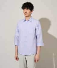 KHBGD30054 a.v.v MEN(アー・ヴェ・ヴェ) 【イージーケア/洗濯機で洗える/速乾/接触冷感/ストレッチ】ポリエステルアサシチブソデシャツ ラベンダー