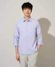 KHBGD30054 a.v.v MEN(アー・ヴェ・ヴェ) 【イージーケア/洗濯機で洗える/速乾/接触冷感/ストレッチ】ポリエステルアサシチブソデシャツ ラベンダー