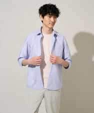 KHBGD30054 a.v.v MEN(アー・ヴェ・ヴェ) 【イージーケア/洗濯機で洗える/速乾/接触冷感/ストレッチ】ポリエステルアサシチブソデシャツ ラベンダー