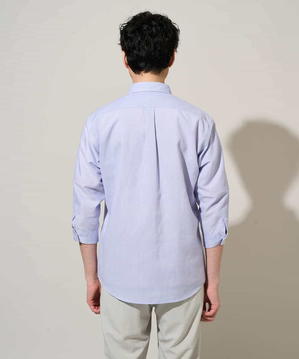 KHBGD30054 a.v.v MEN(アー・ヴェ・ヴェ) 【イージーケア/洗濯機で洗える/速乾/接触冷感/ストレッチ】ポリエステルアサシチブソデシャツ ラベンダー