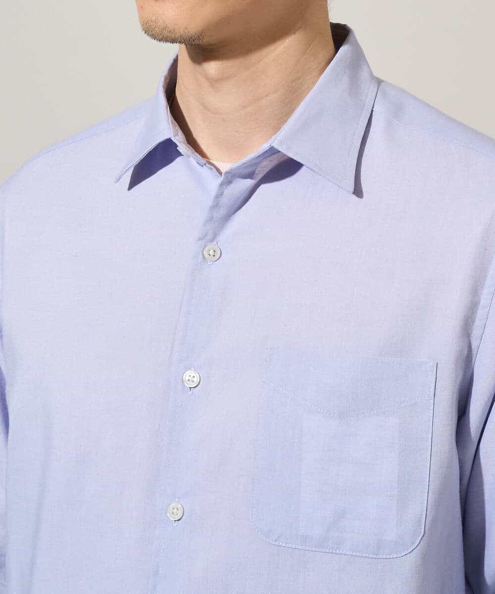 KHBGD30054 a.v.v MEN(アー・ヴェ・ヴェ) 【イージーケア/洗濯機で洗える/速乾/接触冷感/ストレッチ】ポリエステルアサシチブソデシャツ ラベンダー