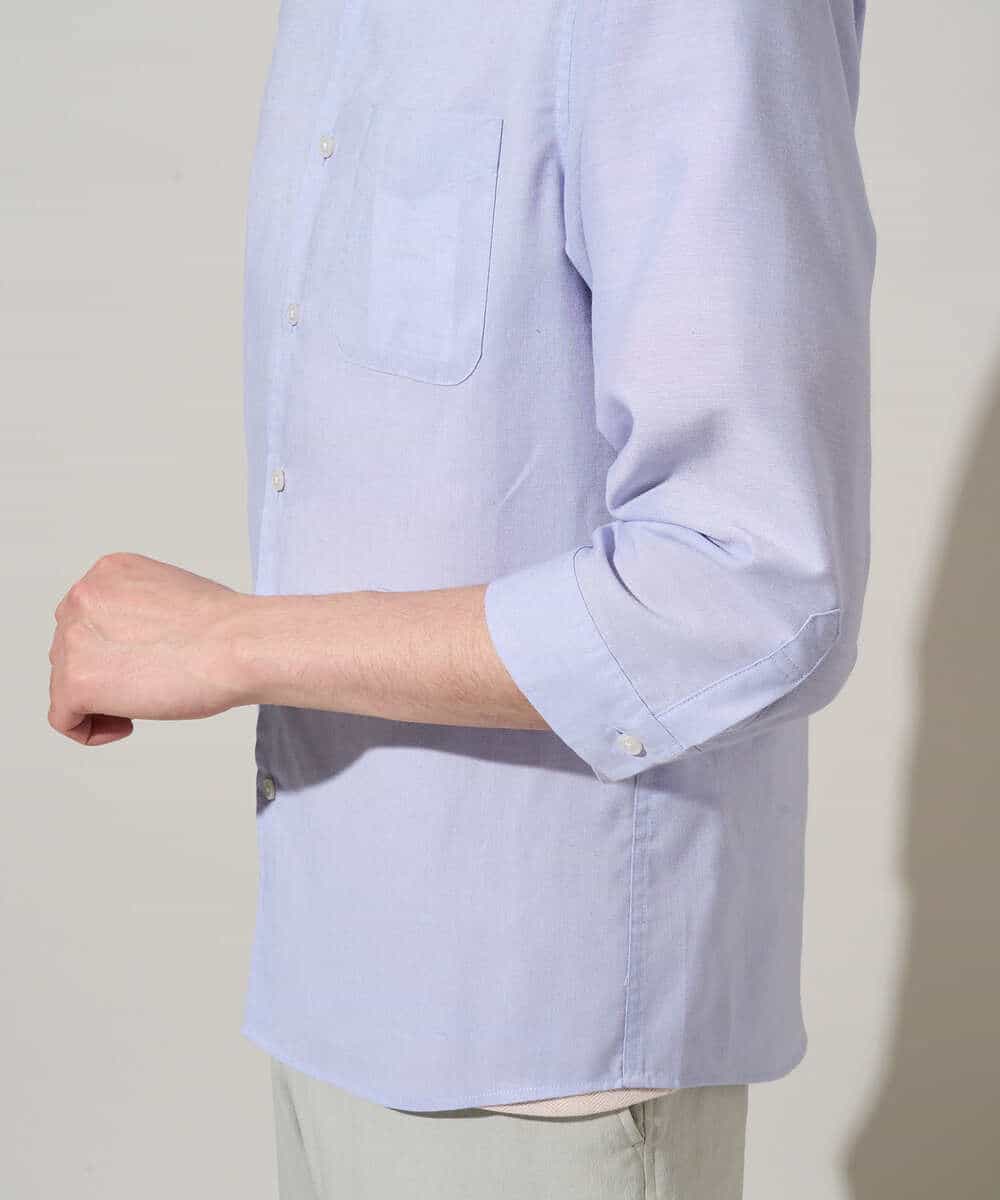 KHBGD30054 a.v.v MEN(アー・ヴェ・ヴェ) 【イージーケア/洗濯機で洗える/速乾/接触冷感/ストレッチ】ポリエステルアサシチブソデシャツ ラベンダー