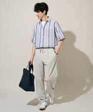 KHBGD35069 a.v.v MEN(アー・ヴェ・ヴェ) 【洗濯機で洗える】マルチストライプワイドシルエットシャツ ブルー