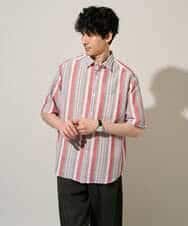 KHBGD35069 a.v.v MEN(アー・ヴェ・ヴェ) 【洗濯機で洗える】マルチストライプワイドシルエットシャツ ブルー