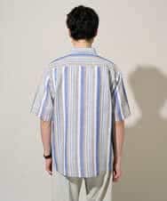 KHBGD35069 a.v.v MEN(アー・ヴェ・ヴェ) 【洗濯機で洗える】マルチストライプワイドシルエットシャツ ブルー