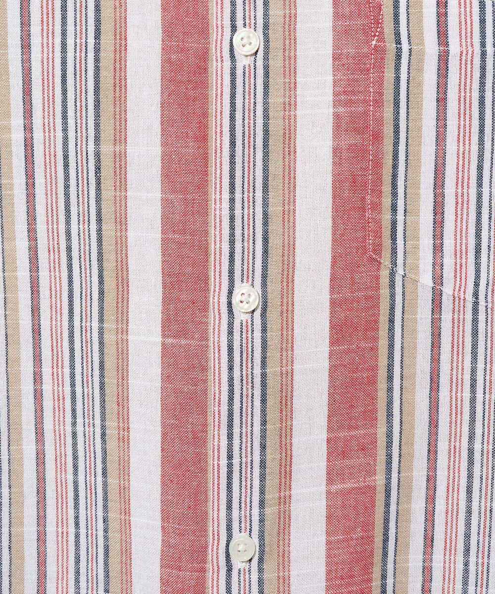 KHBGD35069 a.v.v MEN(アー・ヴェ・ヴェ) 【洗濯機で洗える】マルチストライプワイドシルエットシャツ ブルー