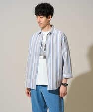 KHBGD36064 a.v.v MEN(アー・ヴェ・ヴェ) 【洗濯機で洗える】カラーストライプシチブソデシャツ オレンジ