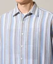 KHBGD36064 a.v.v MEN(アー・ヴェ・ヴェ) 【洗濯機で洗える】カラーストライプシチブソデシャツ オレンジ