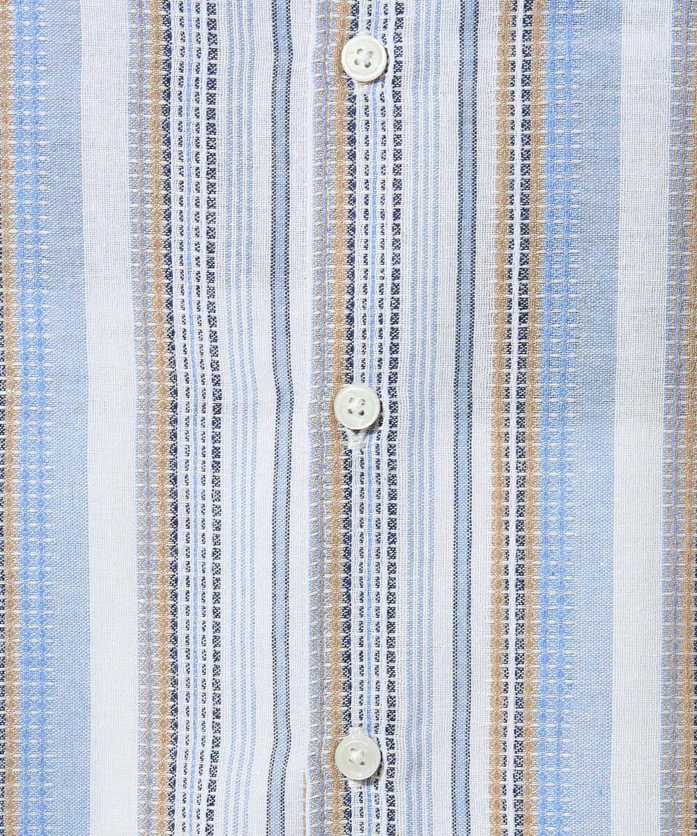 KHBGD36064 a.v.v MEN(アー・ヴェ・ヴェ) 【洗濯機で洗える】カラーストライプシチブソデシャツ オレンジ