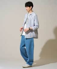 KHBGD36064 a.v.v MEN(アー・ヴェ・ヴェ) 【洗濯機で洗える】カラーストライプシチブソデシャツ オレンジ