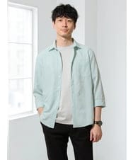KHBGD37064 a.v.v MEN(アー・ヴェ・ヴェ) ドライシアサッカーシャツ【イージーケア / 洗濯機で洗える / 快適ストレッチ】 グリーン
