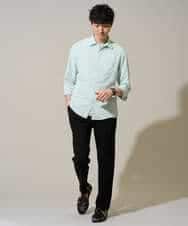 KHBGD37064 a.v.v MEN(アー・ヴェ・ヴェ) 【イージーケア/洗濯機で洗える/毛玉になりにくい/ストレッチ】メッシュシアサッカーシチブソデシャツ ブルー