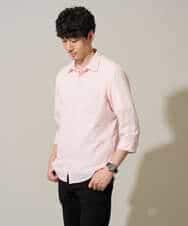 KHBGD37064 a.v.v MEN(アー・ヴェ・ヴェ) 【イージーケア/洗濯機で洗える/毛玉になりにくい/ストレッチ】メッシュシアサッカーシチブソデシャツ ブルー