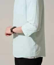 KHBGD37064 a.v.v MEN(アー・ヴェ・ヴェ) 【イージーケア/洗濯機で洗える/毛玉になりにくい/ストレッチ】メッシュシアサッカーシチブソデシャツ ブルー