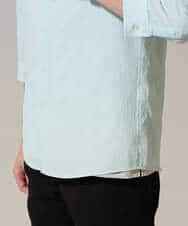 KHBGD37064 a.v.v MEN(アー・ヴェ・ヴェ) 【イージーケア/洗濯機で洗える/毛玉になりにくい/ストレッチ】メッシュシアサッカーシチブソデシャツ ブルー