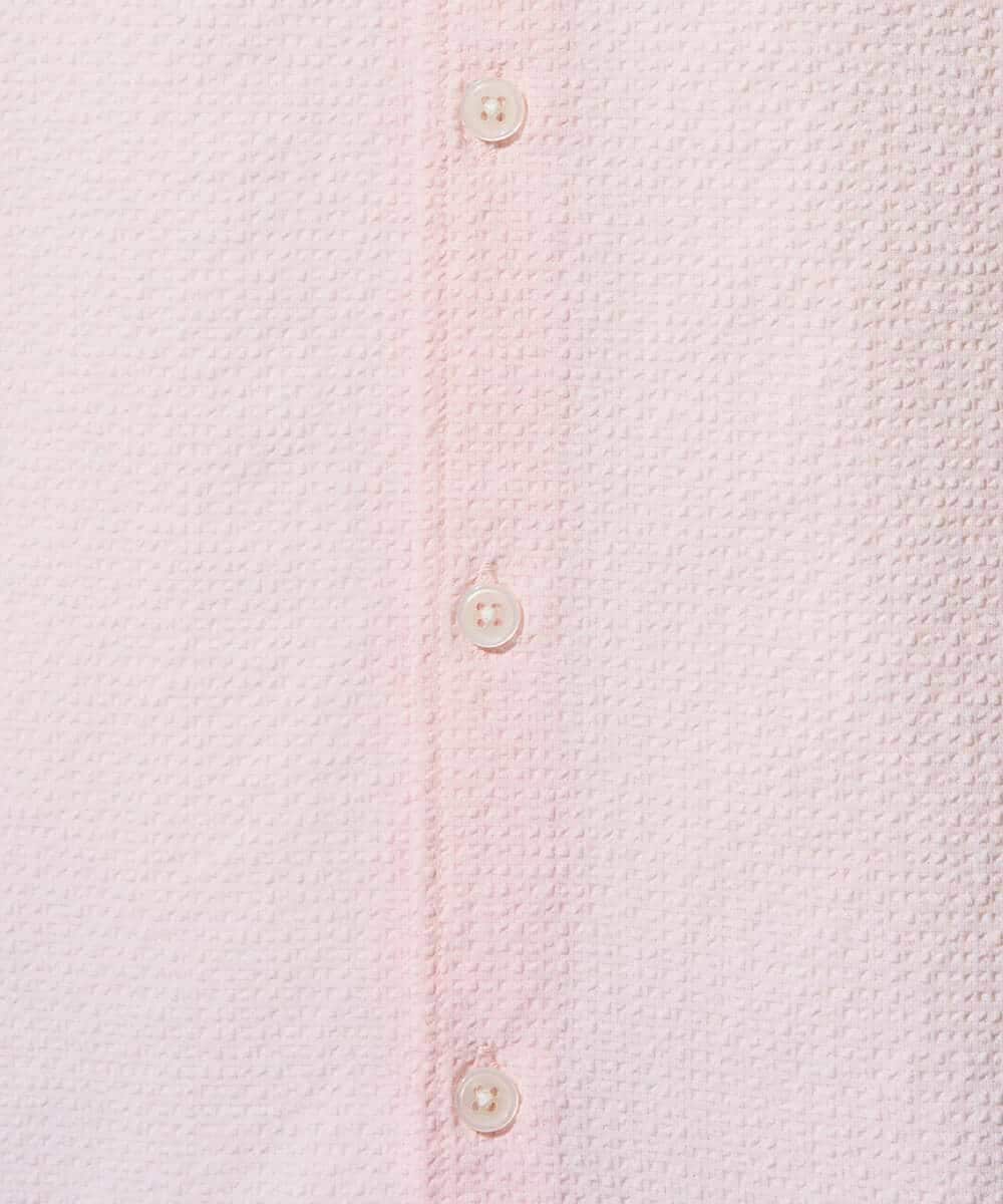 KHBGD37064 a.v.v MEN(アー・ヴェ・ヴェ) 【イージーケア/洗濯機で洗える/毛玉になりにくい/ストレッチ】メッシュシアサッカーシチブソデシャツ ブルー