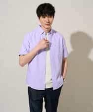 KHBGD43049 a.v.v MEN(アー・ヴェ・ヴェ) 【イージーケア/洗濯機で洗える/速乾/接触冷感/毛玉になりにくい】オックスハンソデシャツ ラベンダー