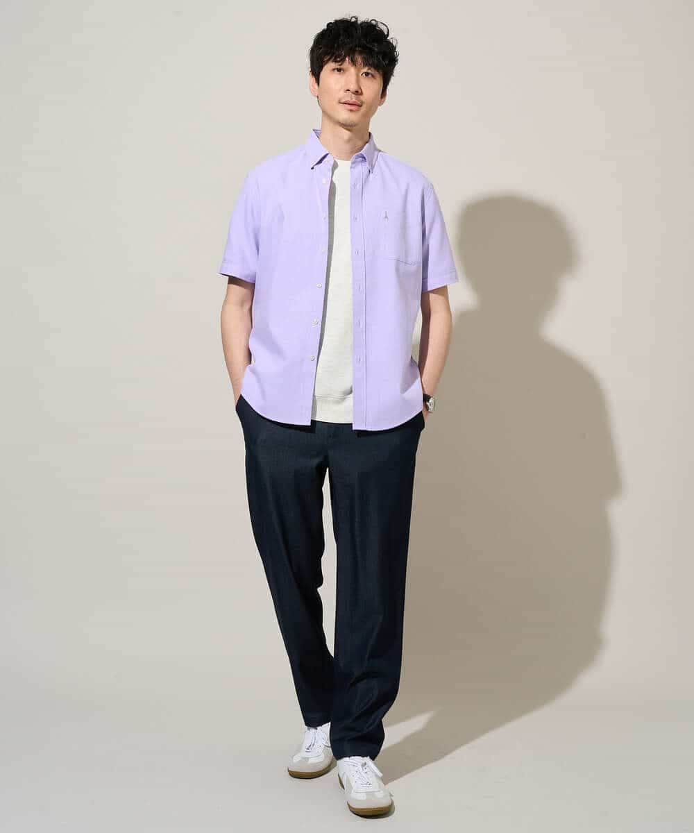 KHBGD43049 a.v.v MEN(アー・ヴェ・ヴェ) 【イージーケア/洗濯機で洗える/速乾/接触冷感/毛玉になりにくい】オックスハンソデシャツ ホワイト