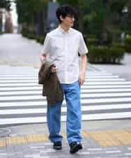 KHBGD43049 a.v.v MEN(アー・ヴェ・ヴェ) 【イージーケア/洗濯機で洗える/速乾/接触冷感/毛玉になりにくい】オックスハンソデシャツ ホワイト