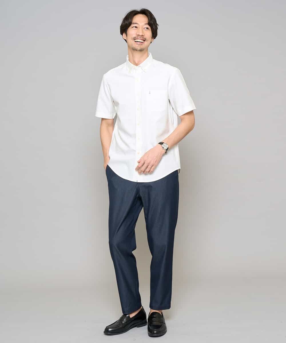 KHBGD43049 a.v.v MEN(アー・ヴェ・ヴェ) 【イージーケア/洗濯機で洗える/速乾/接触冷感/毛玉になりにくい】オックスハンソデシャツ ホワイト