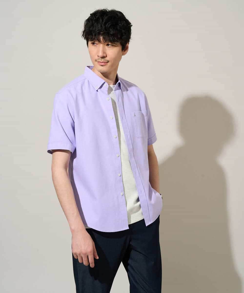 KHBGD43049 a.v.v MEN(アー・ヴェ・ヴェ) 【イージーケア/洗濯機で洗える/速乾/接触冷感/毛玉になりにくい】オックスハンソデシャツ ホワイト