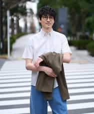 KHBGD43049 a.v.v MEN(アー・ヴェ・ヴェ) 【イージーケア/洗濯機で洗える/速乾/接触冷感/毛玉になりにくい】オックスハンソデシャツ ホワイト