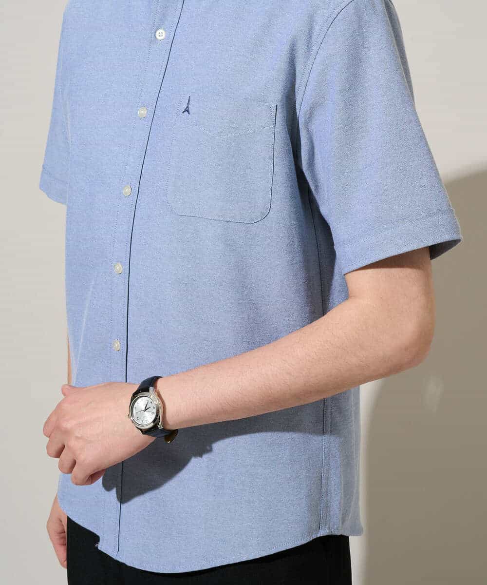 KHBGD43049 a.v.v MEN(アー・ヴェ・ヴェ) 【イージーケア/洗濯機で洗える/速乾/接触冷感/毛玉になりにくい】オックスハンソデシャツ ホワイト