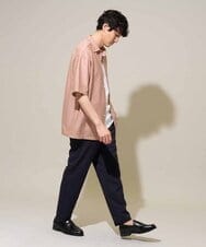 KHBGD49069 a.v.v MEN(アー・ヴェ・ヴェ) 【イージーケア/洗濯機で洗える/毛玉になりにくい】スカシウェーブゴブソデオープンカラーシャツ オレンジ